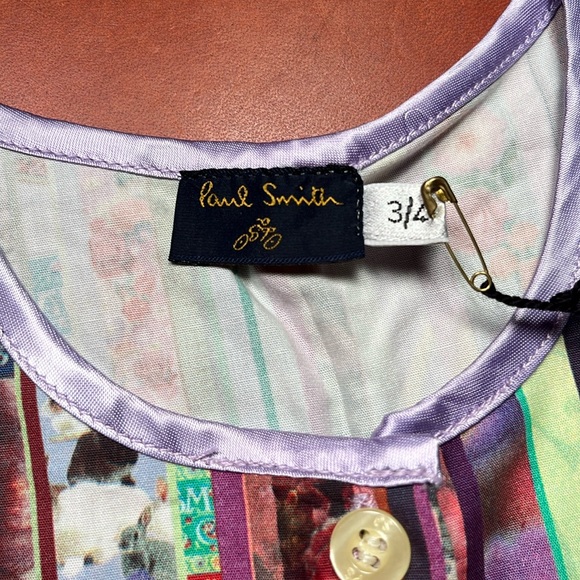 Paul Smith mainline for children’s girls sz 3/4 rabbits & roses stripe top - Picture 2 of 8